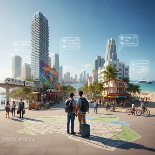 Miami skyline with diverse neighborhoods and coastal views, showcasing a vibrant urban landscape for potential movers.