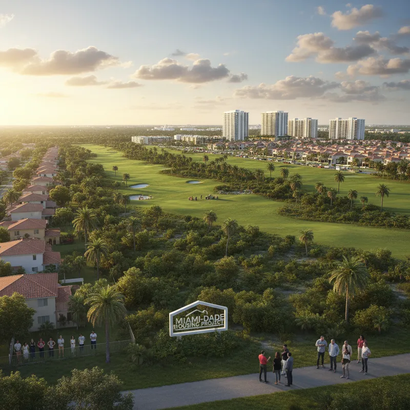 Aerial view of a former golf course in West Kendall, now slated for housing development.